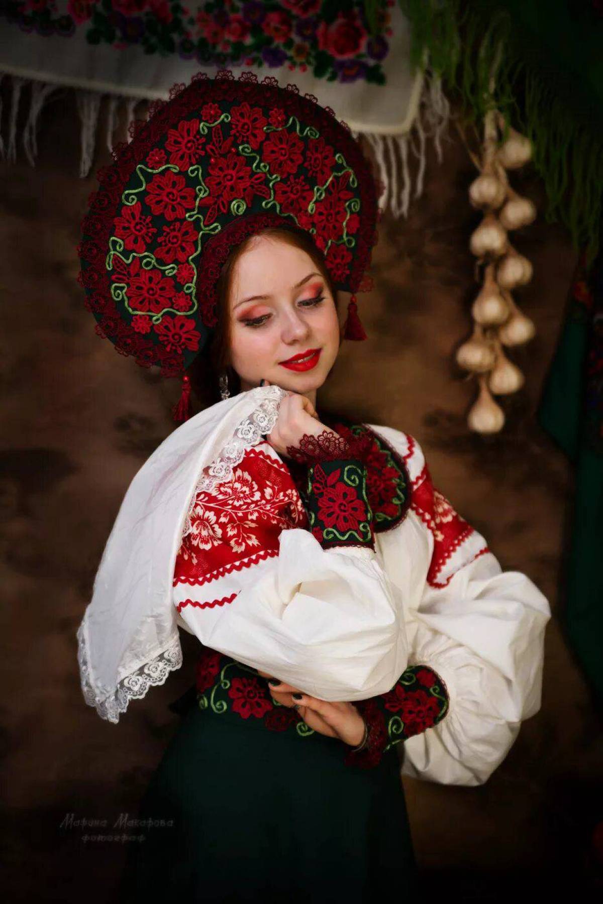 Women in Slavic costumes underwear in Pohang