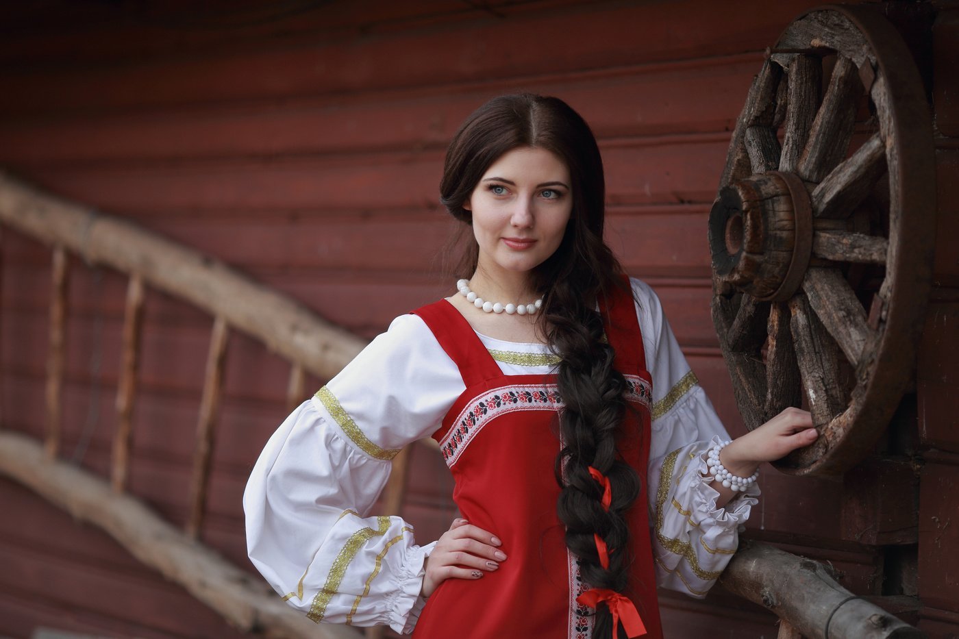 Girls in Slavic costumes in Pohang